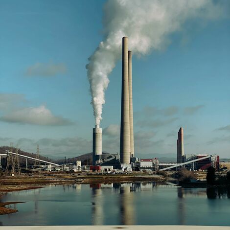 A factory that emits a lot of greenhouse gases